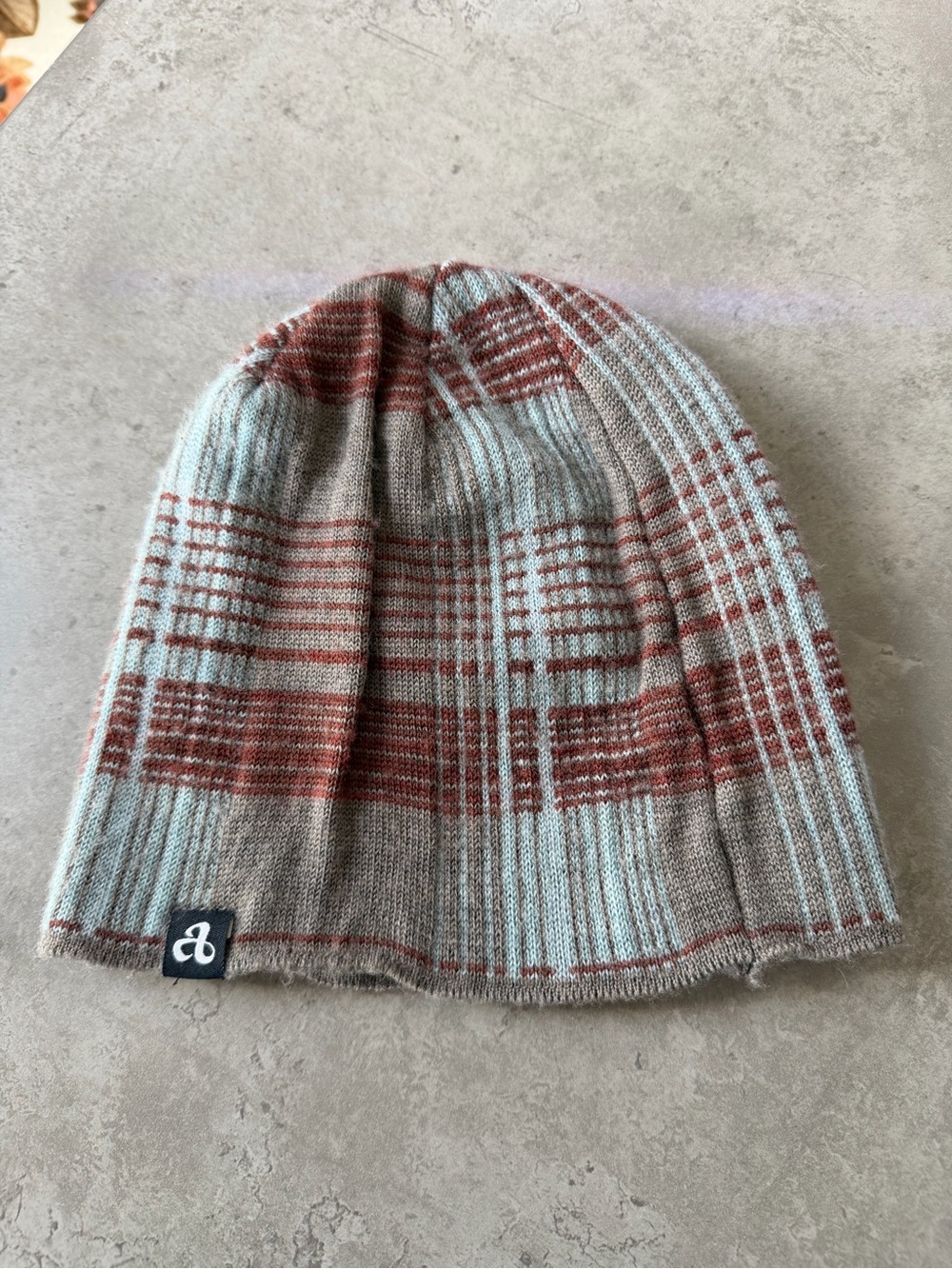 Ambler 100% Merino Wool Plaid Beanie - Warm Winter Hiking Outdoor Knit Hat / OS